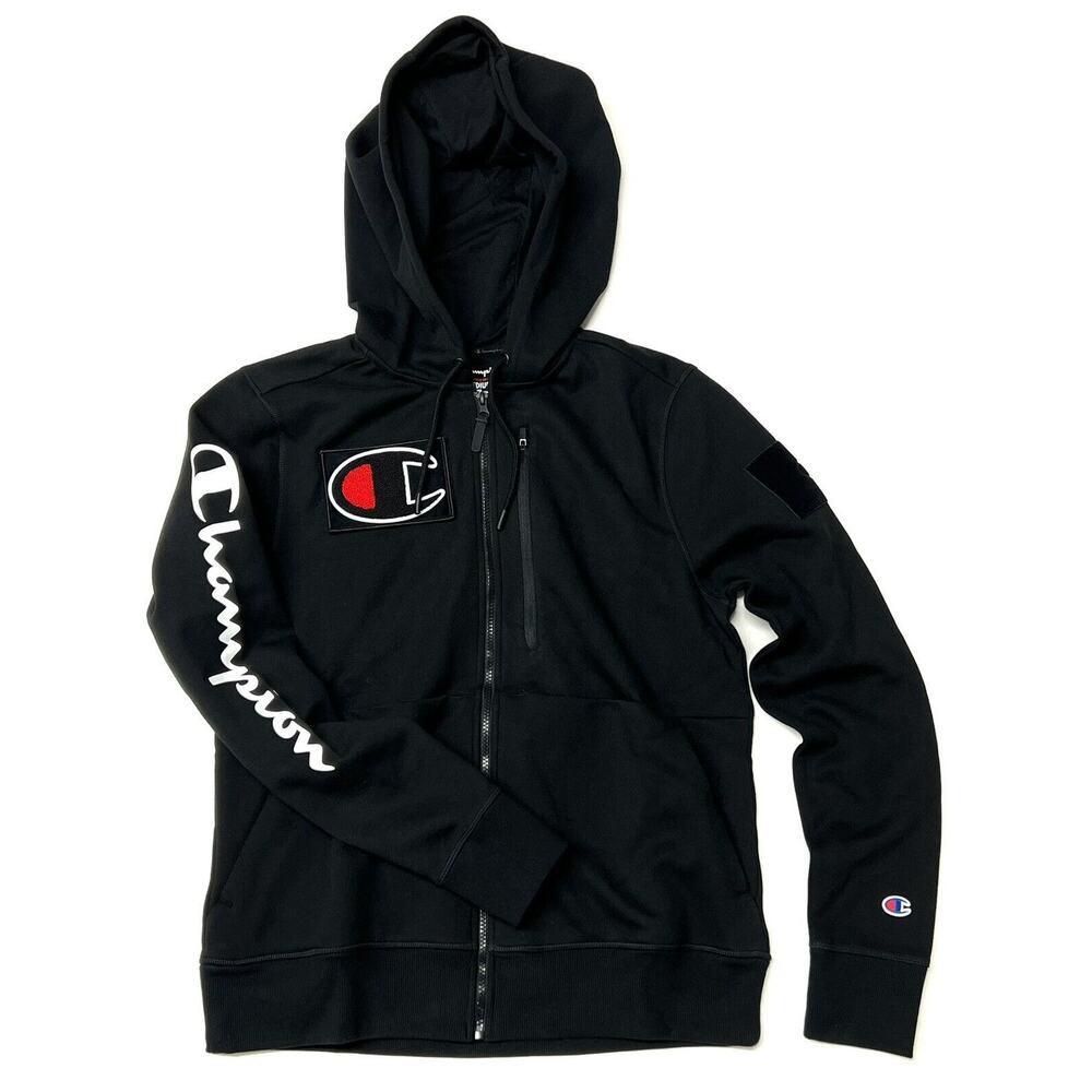Champion Gamer Full Zip Hoodie Size XS Gaming Sweatshirt Big C Patch X-Small